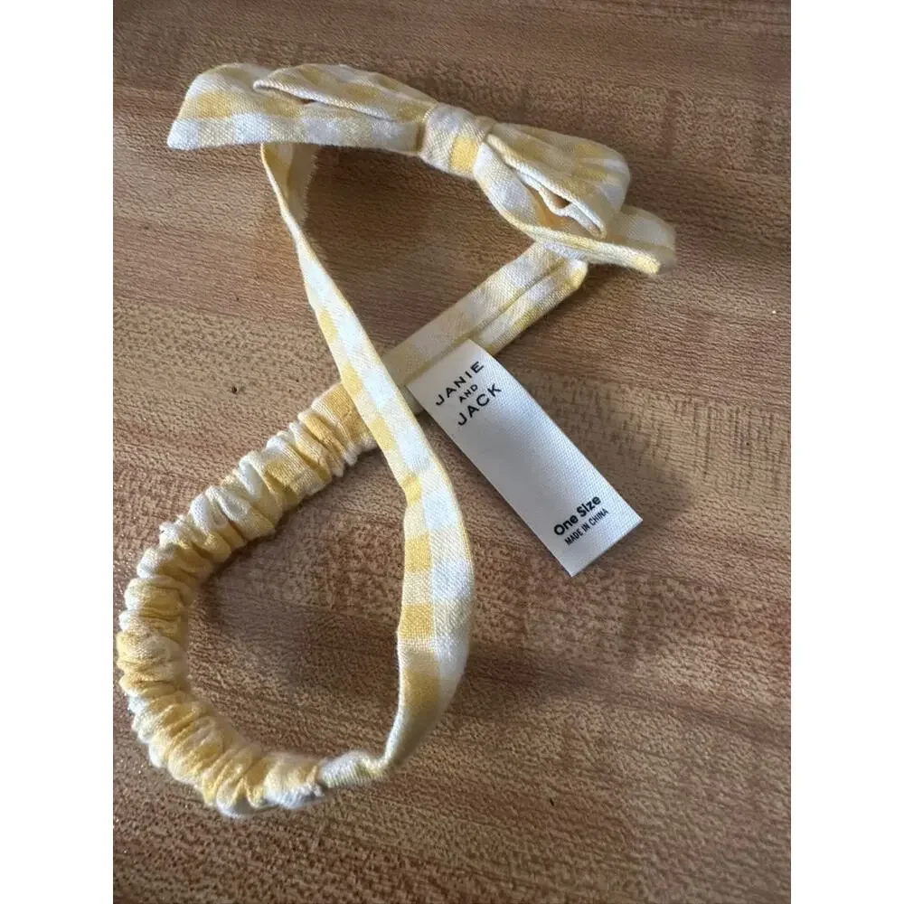 JANIE & JACK Girls Gingham Yellow Headband New